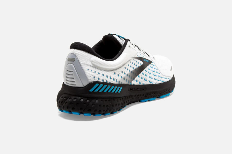 Brooks Adrenaline GTS 21 Men\'s Road Running Shoes White/Grey/Atomic Blue